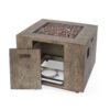 Outdoor Patio Gas Burning Fire Pit Table 50, 000 Btu, Square, Iron Wood Pattern - Brown - Image 6