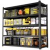 Wide Metal Shelves, With 5 Removable Dividers, Large Capacity, Strong Load Bearing, Suitable For Garage, Kitchen And Office - Black - Image 12