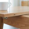 Round Corner Diagonal Leg Telescopic Table For 6-8 People To Meet Dining Table - Light Natural - Image 5