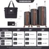 5 Piece Set (20"24"28 +A Travel Bag And A Toiletry Bag), Pp Hardshell Carry On Luggage Set With Tsa Lock Carry On Suitcase Luggage Durable Suitcase - Black - Image 3