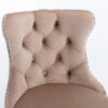 Swivel Velvet Barstools Adjusatble Seat Height From 25-33", Modern Upholstered Chrome Base Bar Stools With Backs Comfortable Tufted For Home Pub And Kitchen Island (Set of 2) - Khaki - Image 9