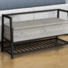 Bench, Entryway, Hallway, Storage, Rectangular, Contemporary, Modern - Gray - Image 9