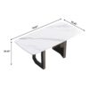 70.87" Modern Artificial Stone White Curved Black Metal Leg Dining Table - White / Black - Image 12
