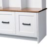 Modern Hall Tree With Entryway Bench, 3 Shelves And Drawers, Wide Hall Tree With Storage Bench For Hallway - White - Image 14