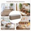 Shoe Storage Bench Entryway Shoe Cabinet Storage Ottoman With Padded Seat Cushion And Double Doors For Entryway, Hallway And Bedroom - Light Gray - Image 8