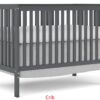 Crib 5 In 1 Convertible, Converts From Baby Crib To Toddler Bed, Fits Standard Full Size Crib Mattress - Storm Gray - Image 4