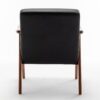 Mid Century Modern Wingback Accent Chair With Solid Wood Frame And Extra Thick Backrest - Lounge Chair For Living Room, Bedroom, Or Reading Room - Black - Image 12