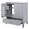 Vintage Style 30" Bathroom Vanity With Sink, Multi Functional Storage, Soft Closing Door - Gray - Image 14