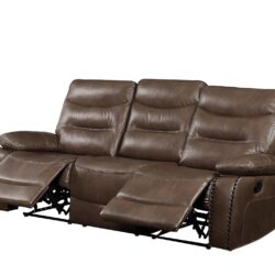 Aashi - Leather Gel Match Recliner Sofa - Brown