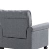 29.92" Mid-Century Modern Accent Chair, Linen Armchair With Tufted Back / Wood Legs, Upholstered Lounge Arm Chair Single Sofa For Living Room Bedroom - Gray - Image 7