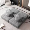 Modern Oversized Modular Sectional Sofa With 2 Ottoman And 2 Seat, Sparkling Chenille Fabric Soft Cushion Sofa With 4 Pillows, 4 Pieces Diy Combination Tufted Sofa, No Assembly Required - Gray - Image 13