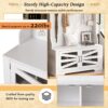 Entryway Bench With Coat Rack, 3 In 1 Design And Adjustable Shelves, Hall Tree With 7 Hooks For Entrance, Living Room - White - Image 10