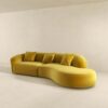 Elijah - Japandi Style Curvy Sectional Sofa - Yellow - Image 3