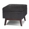 Owen - Small Rectangular Storage Ottoman - Distressed Black - Image 3