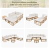 7 Pieces Outdoor Patio Furniture, All-Weather Rattan Sectional Sofa Set With Thick Cushions And Pillows, Freely Combined Conversation Sets For Garden, Backyard, Balcony - Beige - Image 8