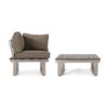 Sterling - Outdoor Aluminum V Shaped 5 Seater Sofa Set With Cushions - Gray / Khaki / Silver - Image 4