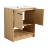 Modern 30" Bathroom Vanity With Ceramic Sink, Freestanding Cabinet, 2 Soft Closing Doors - Oak - Image 16