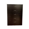 5 Drawer Chest Metal Handles Locking Top Drawer Metal Glide Rails Melamine Laminate - Red Cocoa Espresso - Image 2