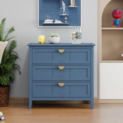 3 Drawer Cabinet For Bedroom - Blue