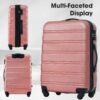 3 Piece Luggage Set Hardside Spinner Suitcase With Tsa Lock 20" 24' 28" Available - Rose Gold - Image 4