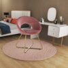 Modern Accent Velvet Chairs (Set of 2) Dining Chairs Single Sofa Comfy Upholstered Arm Chair Living Room Furniture Mid-Century Leisure Lounge Chairs With Golden Metal Frame Legs - Pink - Image 2