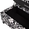 Luxury Storage Ottoman With Floral Patterned Fabric, Soft Close Hinges, Multi Functional Footrest & Seat - Black Floral / White - Image 15