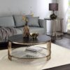 Abisha - Sintered Stone Top & Champagne Round Coffee Table - Black - Image 4