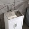 24" Stainless Steel Washing Sink With Faucet Hoses And Drain Head Only (Update) - Silver - Image 4