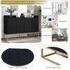 Modern Sideboard Elegant Buffet Cabinet With Large Storage Space For Dining Room, Entryway - Black - Image 4