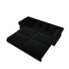 3 In 1 Pull Out Sofa Bed, Convertible Sleeper Sofa Bed, King Size Sofa Bed, Chaise Lounge, Velvet T3 Seater Sofa With Movable Ottoman, Tufted Design - Black - Image 11