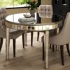 Round Glass Dining Table With Mirror Top - Silver - Image 11