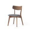 5 Piece Mid Century Walnut Dining Set With Upholstered Dining Chairs - Dark Gray / Brown - Image 12