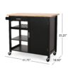 Contemporary Kitchen Cart With Wheels - Black - Image 12