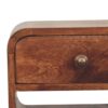 Mini Curved Bedside Table With Lower Slot - Caramel - Image 8