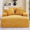 Cloudline - Oversized Chaise Lounge Chair In Soft Corduroy, Modern Comfy Couch With Full Foam Cushioning, Cozy Sleeper Sofabed For Living Room - Yellow - Image 4