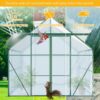 Double Door Polycarbonate Greenhouse Raised Base And Anchor Aluminum Heavy Duty Walk In Greenhouses For Outdoor Backyard In All Season - Green - Image 7