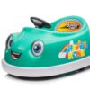 Bumper Car For Kids, 12V Dual Drive 1-6 Years Old Children's Electric Car With Pushrod Dinner Plate USB Bt Music Rocking Horse Mode Anti-Collision Bumper Ride On Car - Green - Image 2