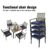 All Weather 5 Piece Patio Dining Table Sets With Acacia Wood Top And Umbrella Hole, Rattan Outdoor - Light Gray - Image 8