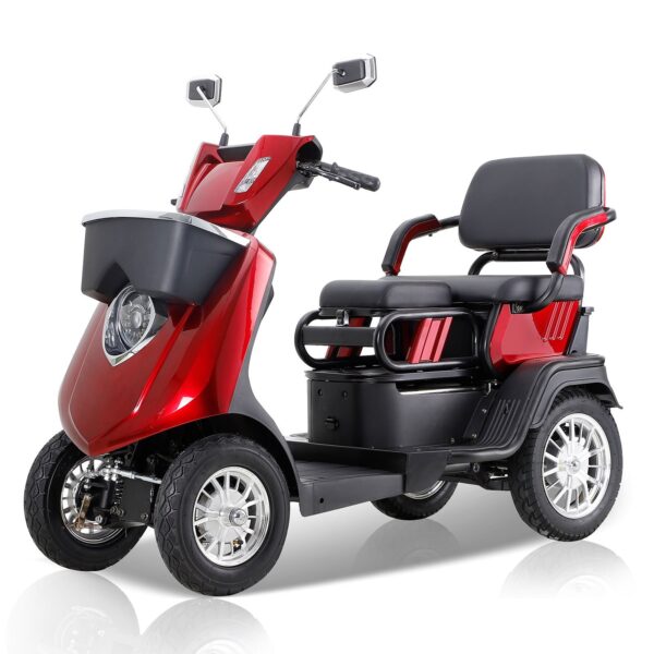 Heavy Duty 4 Wheel Mobility Scooters 500Lbs Capacity - Red