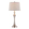 Flint - Contemporary Table Lamp Built In USB Port (Set of 2) - Nickel / Taupe Slub - Image 3