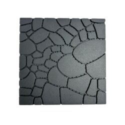 Stone Texture 12" Patio Deck Tiles, Diy - Module Interlocking Decking Floor Tiles, Polypropylene, 12" - Dark Gray