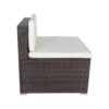 11 Piece Patio Wicker Conversation Set, 10 Seater Patio Sectional Set With 3 Storage Box Under Seat - Brown / White - Image 11
