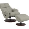Kandoro - Top Grain Leather Accent Chair With Swivel & Ottoman - Gray - Image 2