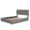 Queen Size Upholstered Platform Bed With 2 Drawers And 1 Twin Long Trundle - Light Gray - Image 7