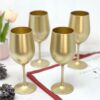 Leadingware Metallic Plastic Wine Glasses (Set of 4), Bpa Free, Unbreakable 12Oz Acrylic Wine Glasses - Gold - Image 6