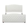 Marcella - King Upholstered Shelter Headboard Bed Set - Antique White - Image 3