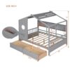 Full Size House Bed With 2 Drawers, Kids Bed With Storage Shelf - Gray - Image 9