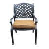 Castle Rock Collection Dining Arm Chair With Cushion, Weather Resistant - Antique Brown - Image 4