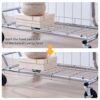 Heavy Duty Double Clothing Garment Rack With Shelves - Silver - Image 6