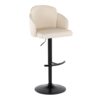Dahlia - Contemporary Adjustable Barstool With Swivel With Rounded T Footrest (Set of 2) - Black / Cream - Image 2